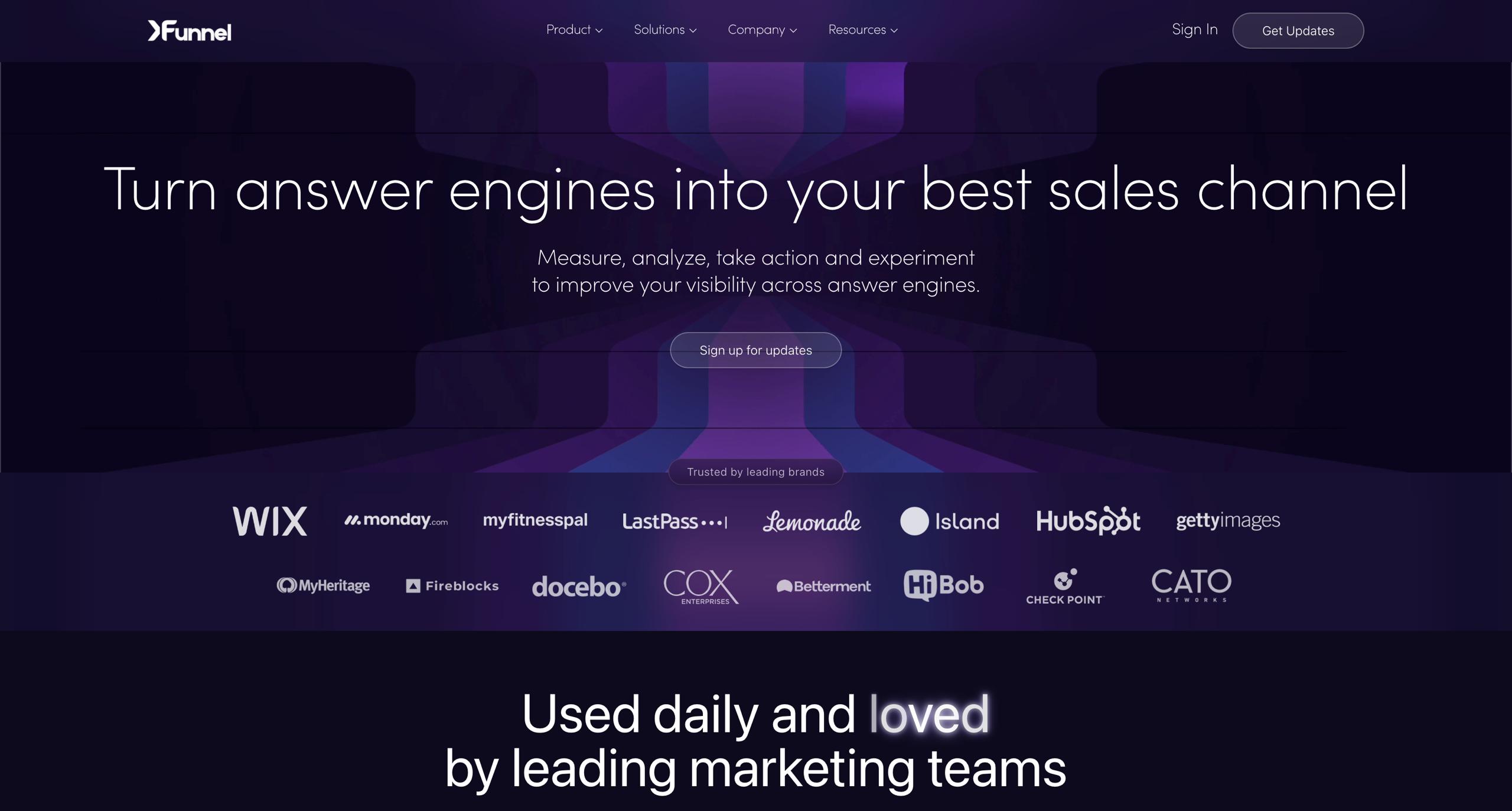 XFunnel AI xFlow dashboard che mappa le citazioni AI ai dati di attribuzione del CRM e di ricerca zero-click