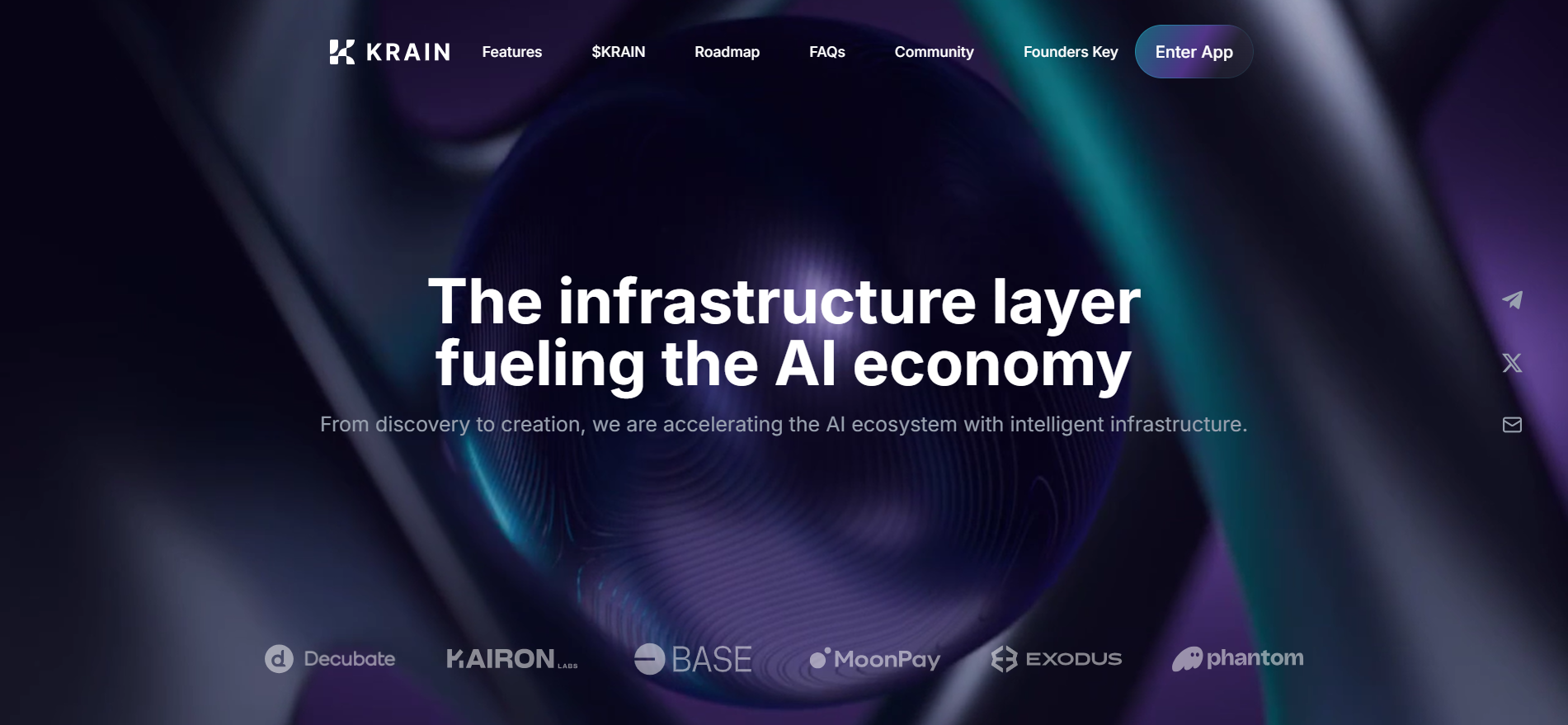 Krain AI infrastructure layer fueling the AI economy with no-code agent builder and marketplace on Base blockchain.