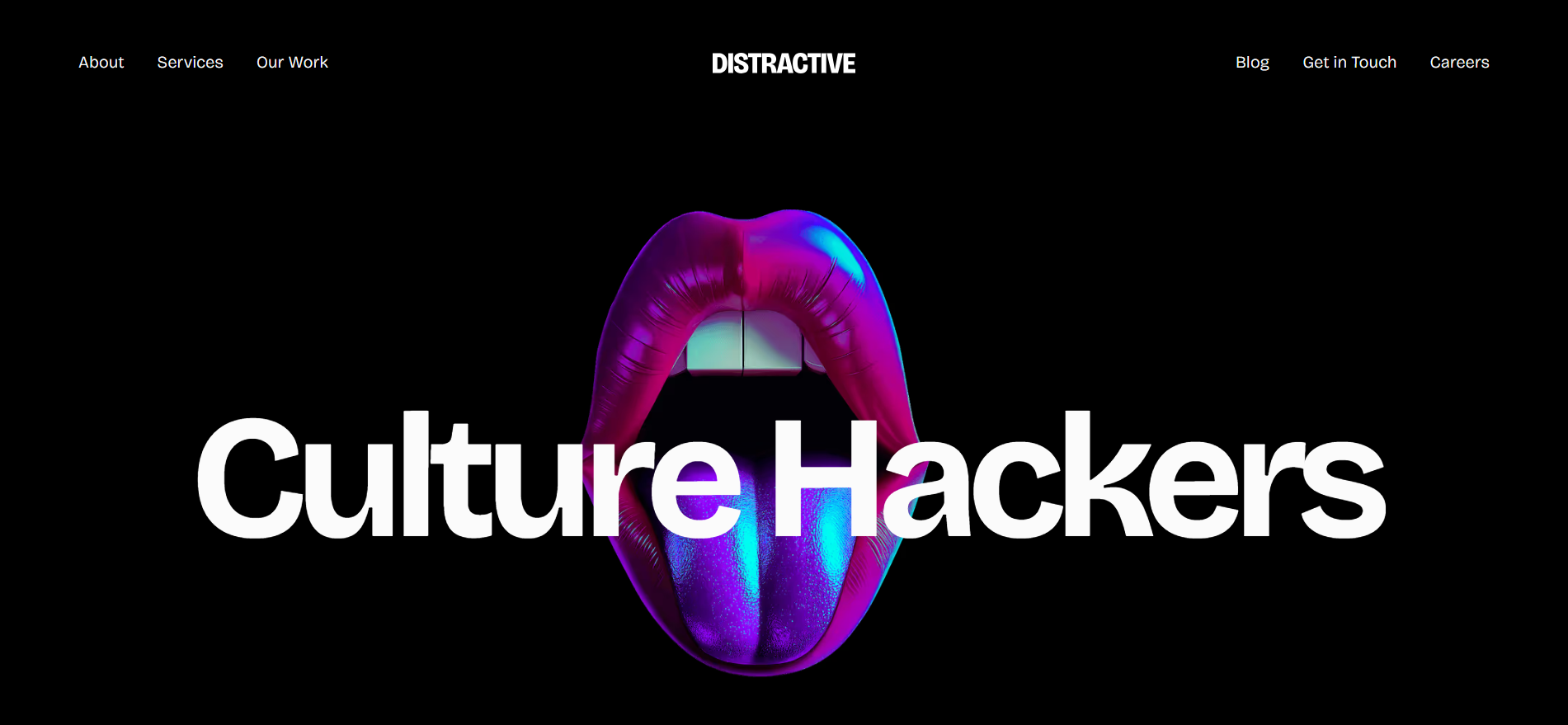 Distractive homepage introducing a culture-led Web3 community design and crypto branding studio working with Polkadot.