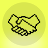 theKOLLAB Web3 KOL marketing agency logo — pixel art handshake icon.
