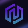 Cryptic crypto KOL marketing agency dark square logo with purple-blue hexagonal abstract mark.