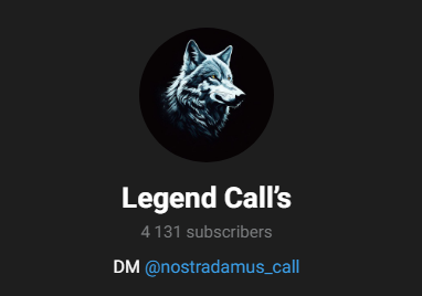 Telegram profile page for Legend Call's, a crypto call channel with 4,131 subscribers.