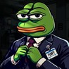 Telegram avatar for lvvpumpy: an illustrated green frog character in a business suit and tie, wearing a name badge reading 