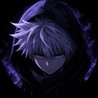 Telegram avatar for numer0ethgamble: an anime-style illustration of a hooded character with silver-white hair and blue eyes against a dark purple background.