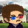 Telegram avatar for psykocall: an illustrated cartoon figure with a large curly brown afro and mustache, wearing red-and-blue 3D glasses, in front of a house and lawn.