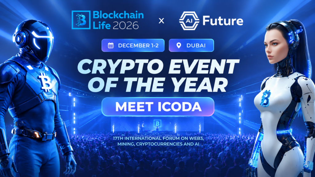 Meet ICODA at Blockchain Life 2026 in Dubai, December 1–2 — a leading crypto, Web3, and AI event.
